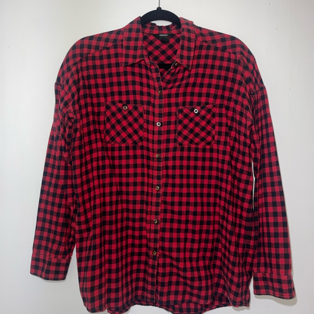 Red and Black Checkered Shirt